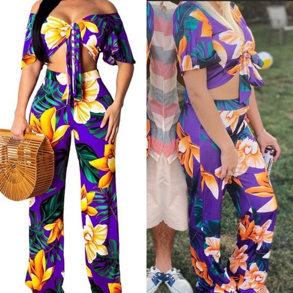 Crop top & pants set - Picture 1 of 5